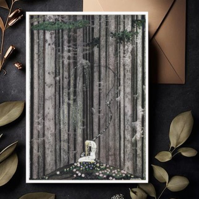 Cartão Kay Nielsen Então Ela Se Deita Em Um Patch Verde (Criador carregado)