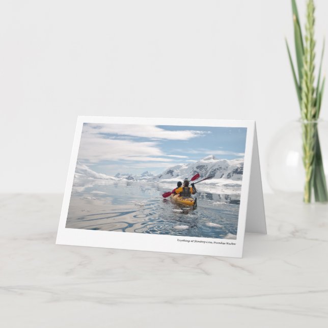 Cartão Kayaking at Skontorp Cove, Paradise Harbor (Frente)