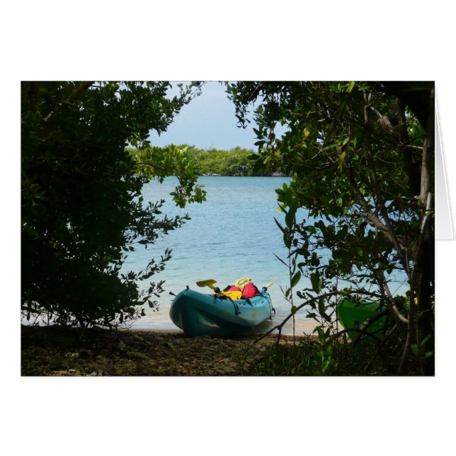Cartão Kayaking em Ruas. Thomas Ilhas Virgens dos EUA (Frente Horizontal)