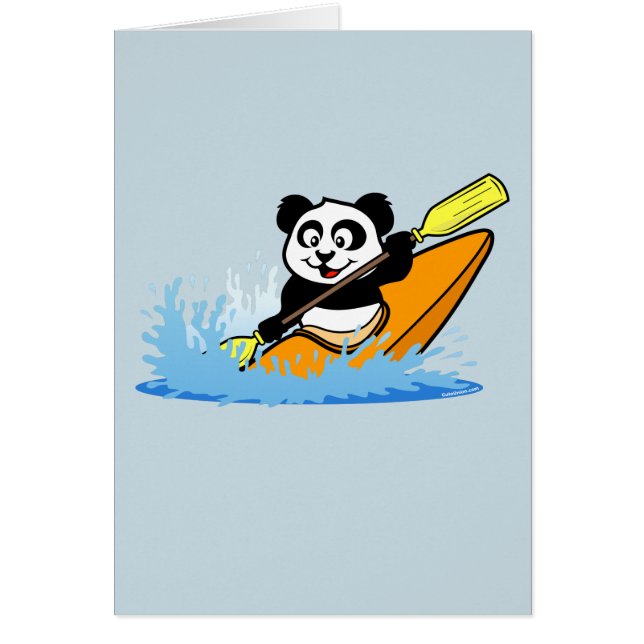 Cartão Kayaking Panda (Frente)