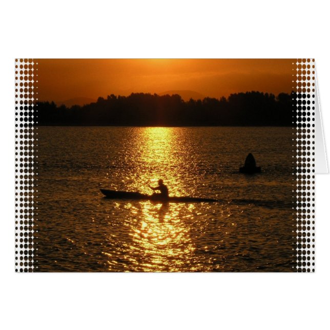 Cartão Kayaking Sunset (Frente Horizontal)