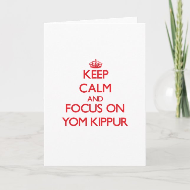 Cartão Keep Calm and focus on Yom Kippur (Frente)
