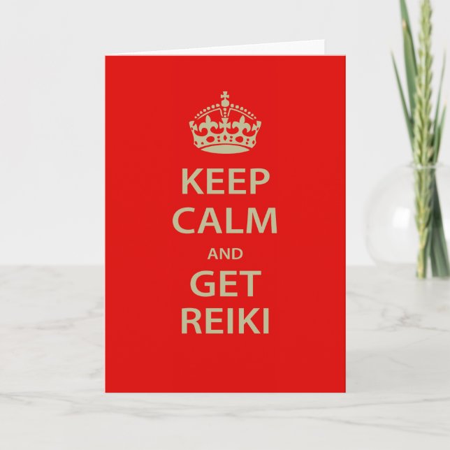 Cartão Keep Calm and Get Reiki (Frente)