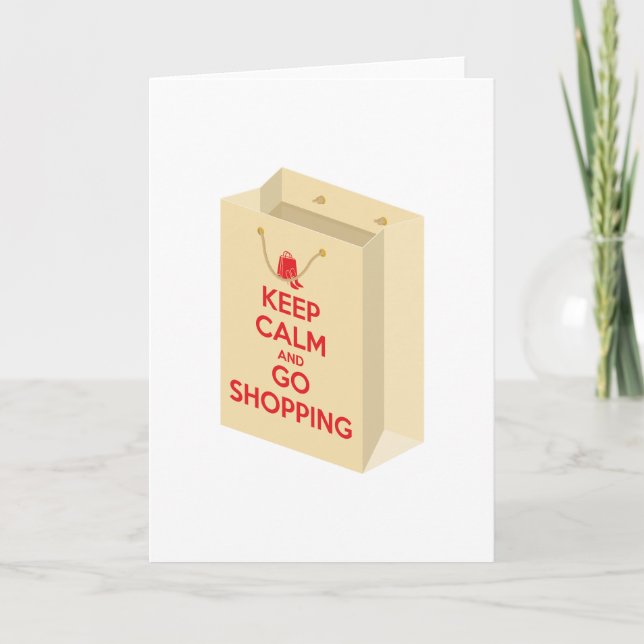 Cartão Keep Calm and Go Shopping (bag1) (Frente)