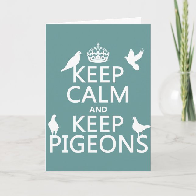 Cartão Keep Calm and Keep Pigeons - all colours (Frente)