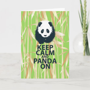 Cartão Keep Calm and Panda On Original Design Print Gift