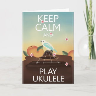 Cartão Keep Calm and Play Ukulele Hawaiian Style