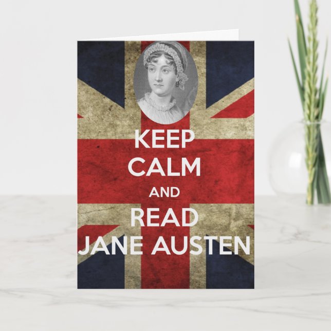 Cartão Keep Calm and Read Jane Austen (Frente)