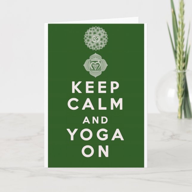 Cartão Keep Calm and Yoga On (Frente)