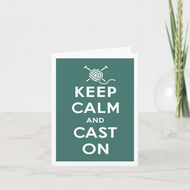 Cartão Keep Calm & Cast On Notecard (Frente)