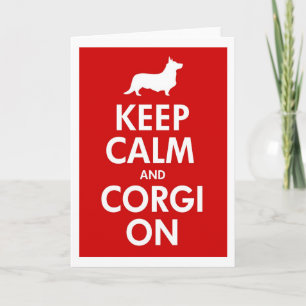 Cartão Keep Calm & Corgi On Cardigan