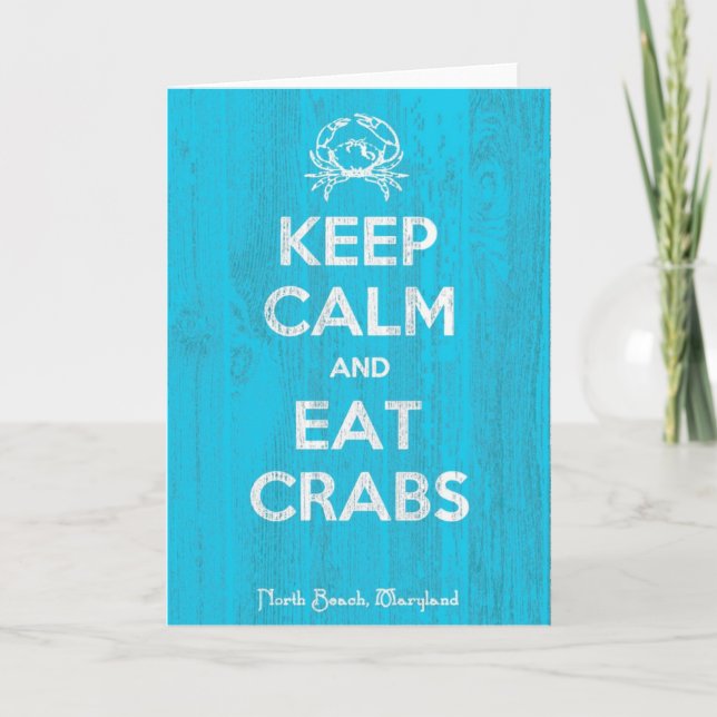 Cartão Keep Calm & Eat Crabs (Frente)