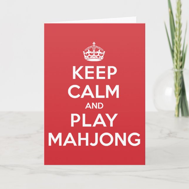 Cartão Keep Calm Play Mahjong Greeting Note Card (Frente)