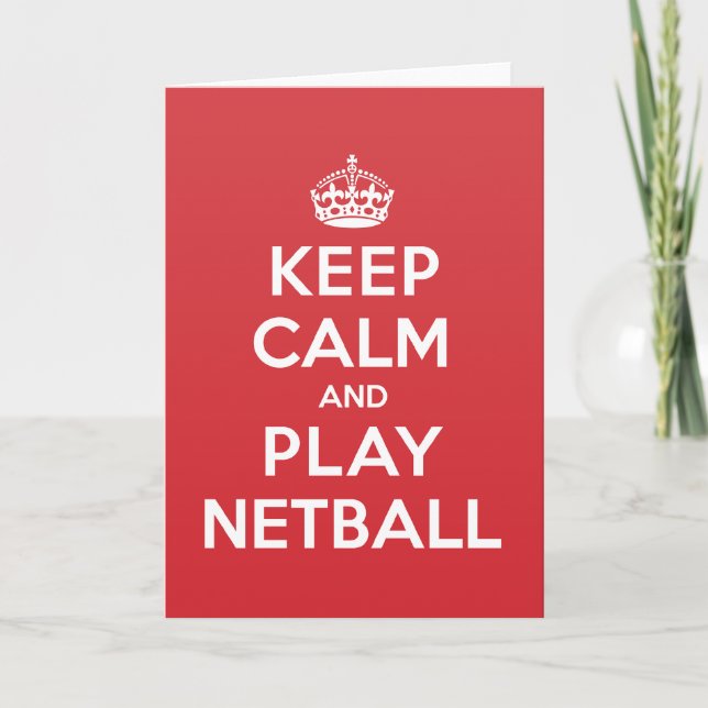 Cartão Keep Calm Play Netball Greeting Note Card (Frente)