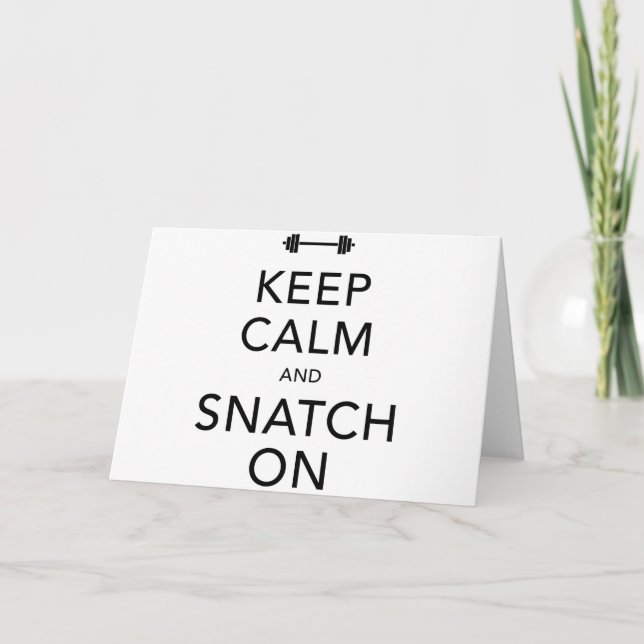 Cartão Keep Calm Snatch On Black (Frente)
