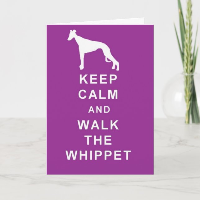 CARTÃO KEEP CALM WALK THE WHIPPET BIRTHDAY GREETINGS CARD (Frente)