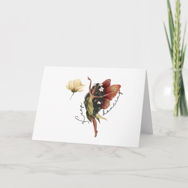 Cartão Keep Dancing Fairy Greeting Cards  (Frente)