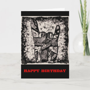Cartão Keep on Rocking Metal Birthday Card