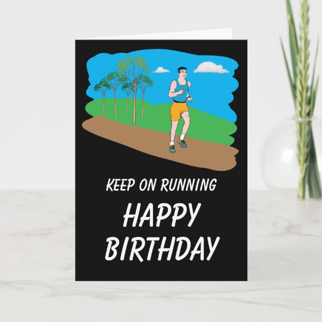 Cartão Keep On Running Happy Birthday (Frente)