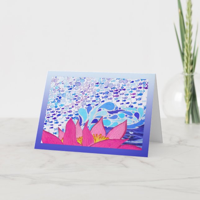 Cartão Keep Swimming Lily Fish Greeting Card (Frente)