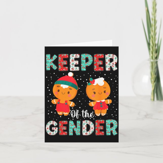 Cartão Keeper Of The Gender Funny Christmas Shirt Gingerb (Frente)