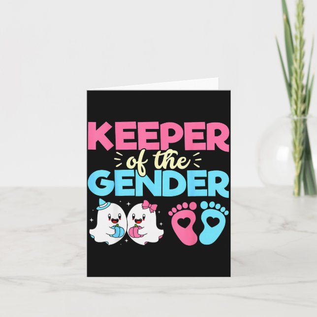 Cartão Keeper Of The Gender Pumpkin Halloween Baby Gender (Frente)