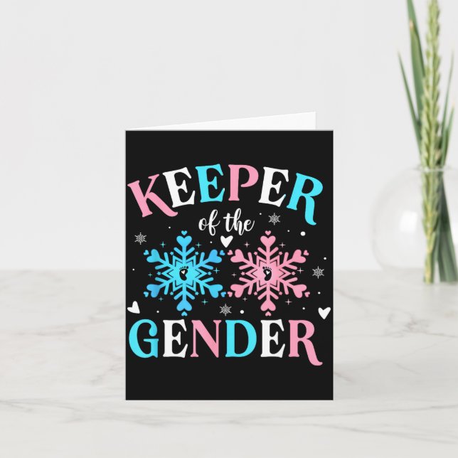 Cartão Keeper Of The Gender Reveal Baby Snowflake Nk Or B (Frente)