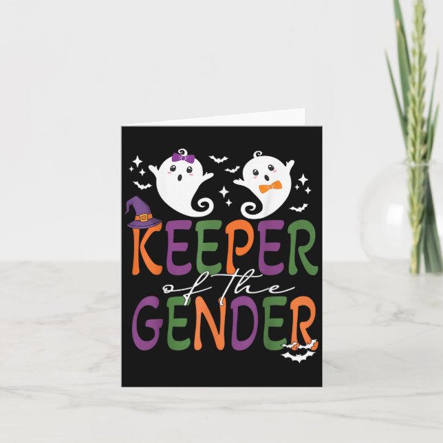 Cartão Keeper Of The Gender Reveal Halloween Pregnancy An (Frente)