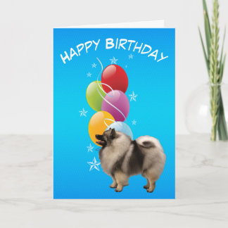 Cartão Keeshond and Birthday Balloons