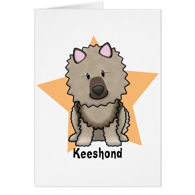 Cartão Keeshond da estrela de Kawaii (Frente)