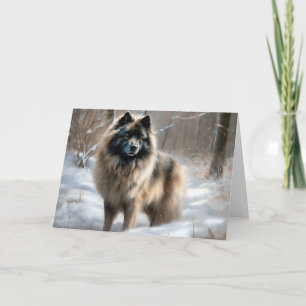 Cartão Keeshond Deixe Nevar Natal