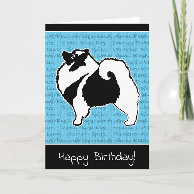 Cartão Keeshond Graphics  - Cute Original Dog Art (Frente)