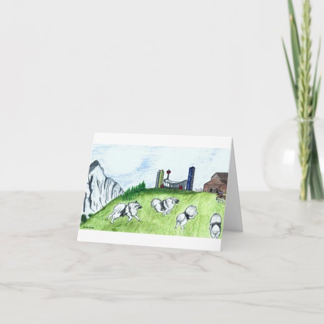 Cartão Keeshond vazio Notecards (Frente)