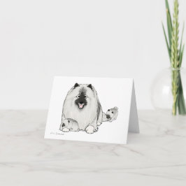 Cartão Keeshond with Puppies
