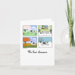 Cartão Keeshond's Four Seasons | Cartoon de Cachorro Cach