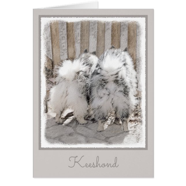 Cartão Keeshonds na Pintura de Portão - Arte de Cachorro  (Frente)