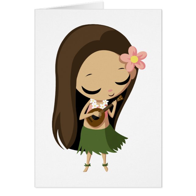 Cartão Keilana a menina de Hula (Frente)