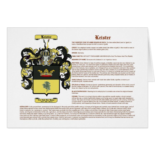 Cartão Keister (significado) (Frente Horizontal)