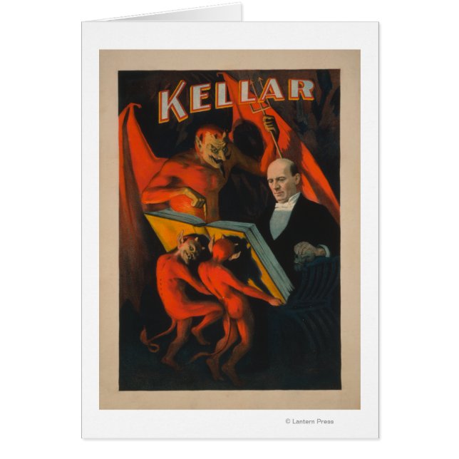 Cartão Kellar Devil e Demônios com Poster de Magia (Frente)