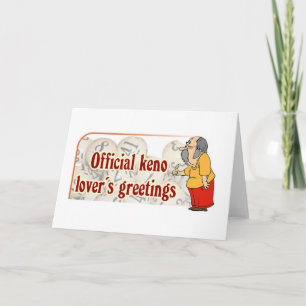 Cartão Keno cards: Official Keno Lover's Greetings 