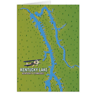 Cartão Kentucky Lake USA MAp