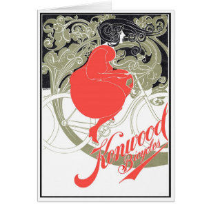 Cartão Kenwood Bicycles a arte Nouveau