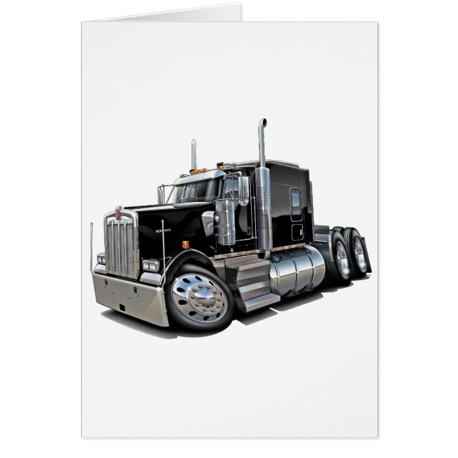 Cartão Kenworth w900 Caminhão Negro (Frente)