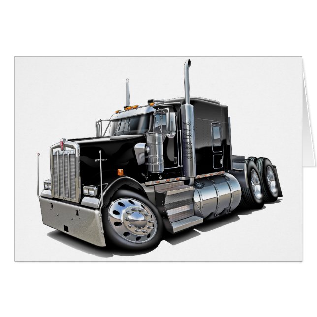 Cartão Kenworth w900 Caminhão Negro (Frente Horizontal)