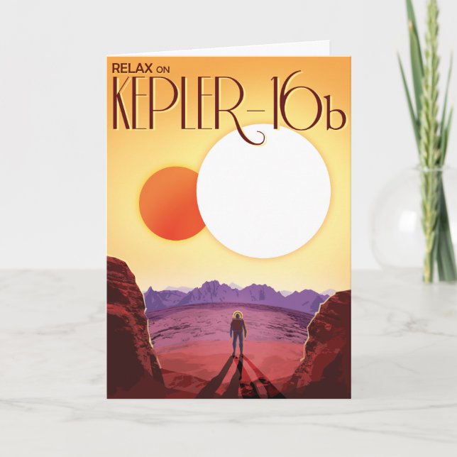 Cartão Kepler-16b: Binary Solar Sunset Fine Art Space (Frente)