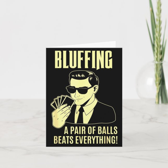 Cartão Ker Player Texas Hold'em Night - Bluffing Funny Ke (Frente)