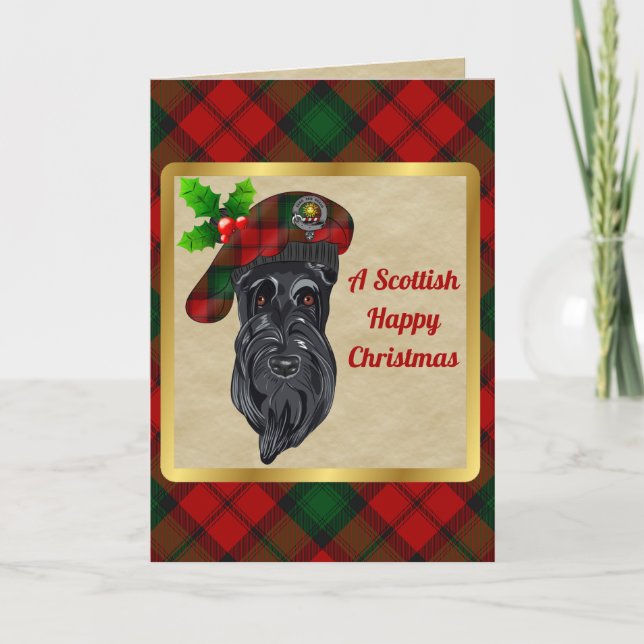 Cartão Kerr Clan Badge & Tartan Personalized (Frente)