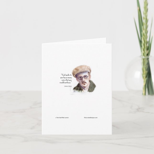 Cartão Kerr/London James Joyce & Citação "Deus Falou" (Frente)