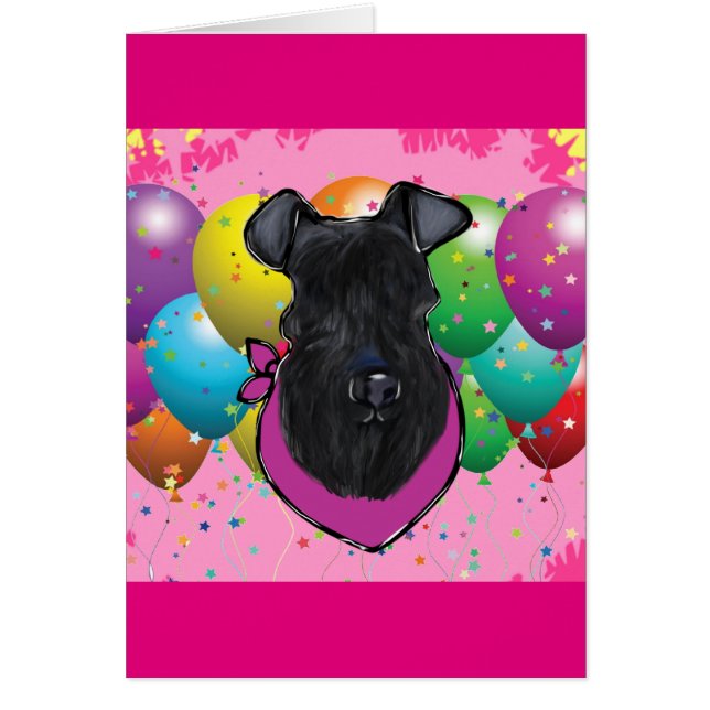 Cartão Kerry Blue Terrier Birthday (Frente)