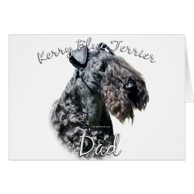 Cartão Kerry Blue Terrier Pai 2 (Frente Horizontal)